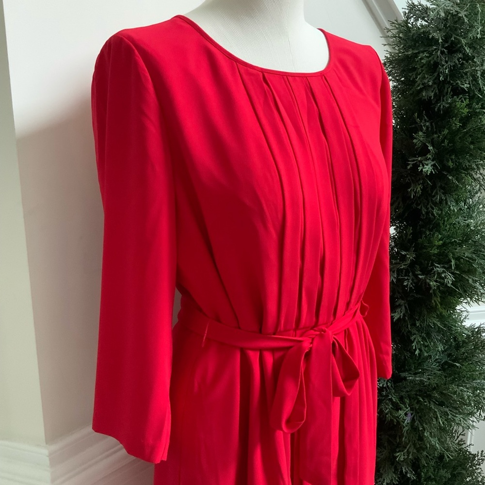 Talbots Red Belted Dress - Picture 2 of 7